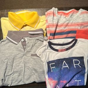 Four big boys short sleeve shirts, size large 10/12